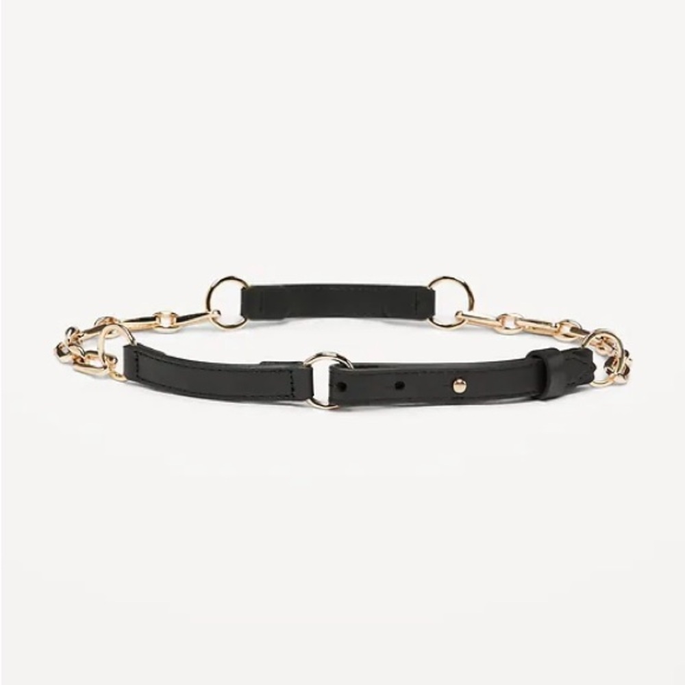 NET Faux Leather chain belt M/L
